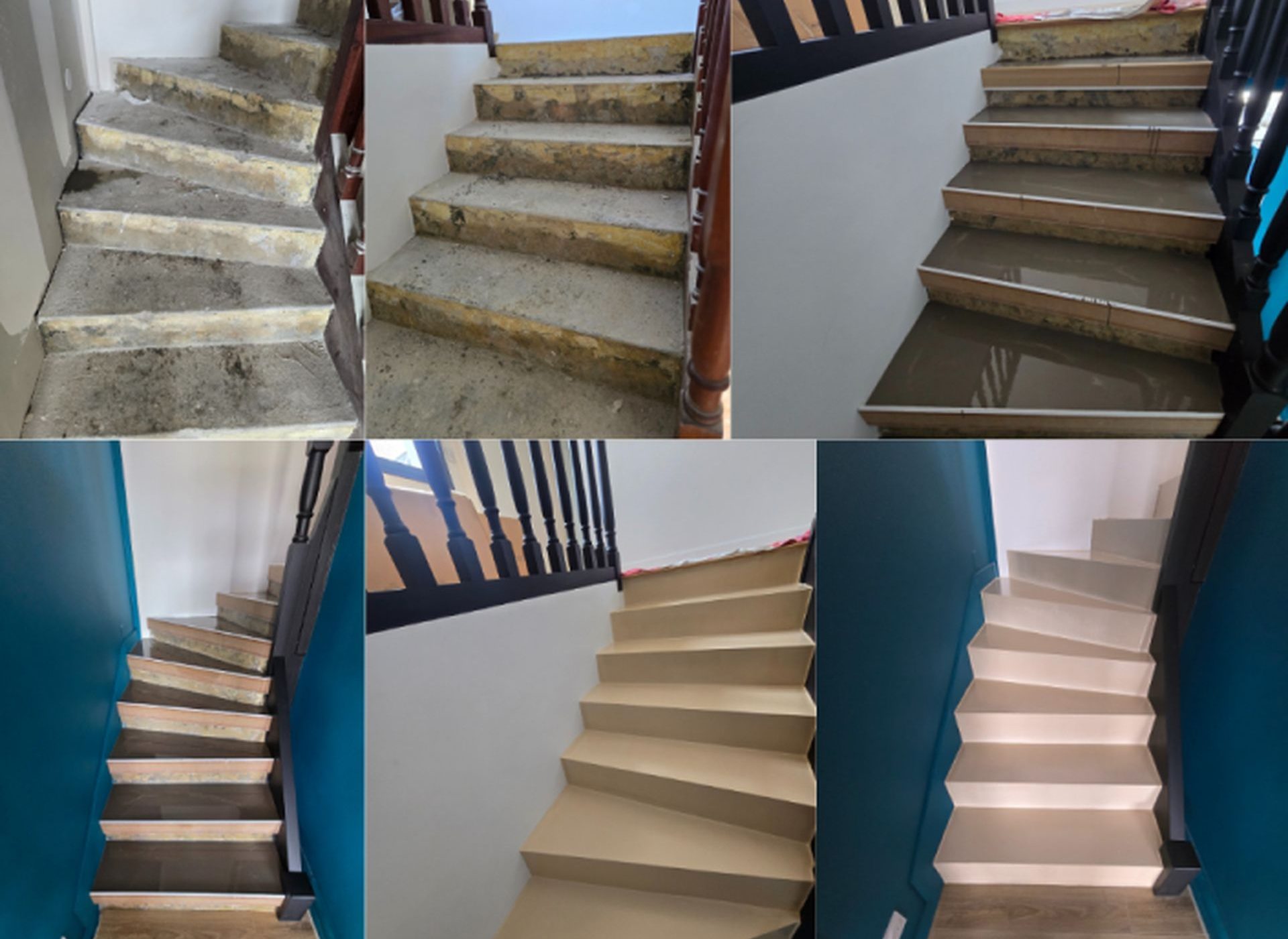 Rénovation et peinture d’escalier en béton à Erdeven